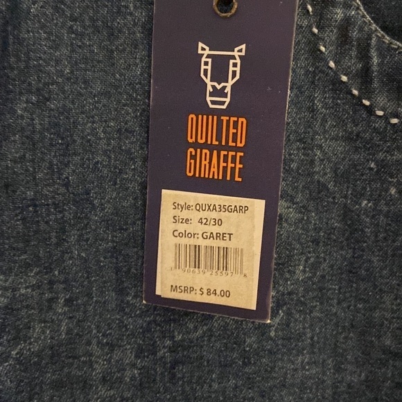 Nwt Men’s size 42×30 quilted giraffe, blue jeans T27 - Picture 3 of 8